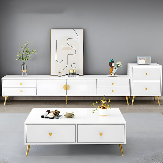 テレビ台　テレビボード　引き出し　開き戸　収納スペース　メラミン化粧板　ホワイト　優雅　DSG-C038  chickagu