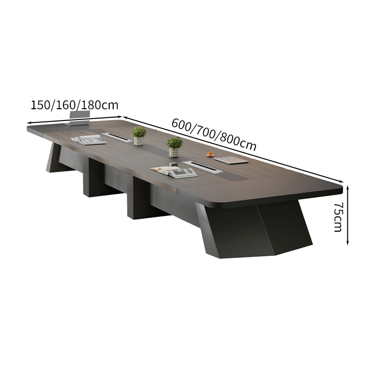 会議テーブル　大型会議用テーブル　会議室テーブル　ミーティングテーブル　カンファレンステーブル　ミーティングテーブル　木目調　重厚感　Ｒ加工　カスタマイズ可能　HYZ-S061