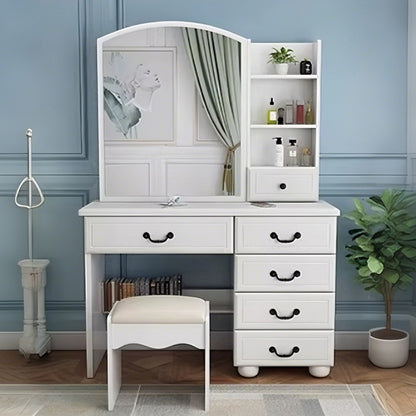 ドレッサー　鏡台　化粧台　鏡　ミラー　明るさ調整　三段階　収納　棚　引き出し　エコ板材　スツール　ウレタン　ＰＵレザー　オシャレ　上質　使い勝手　HZT-C006