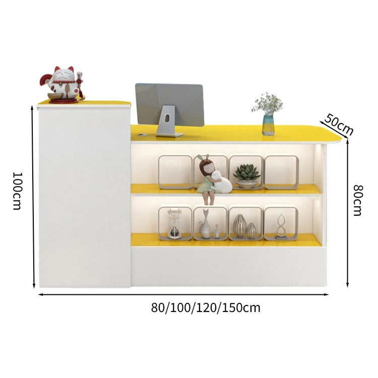 受付カウンター　レジカウンター　オフィス受付　鍵付き　配線穴付き　角丸　シンプル　ホワイト　カスタマイズ可能　JDT-M-104   chickagu