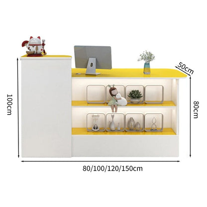 受付カウンター　レジカウンター　オフィス受付　鍵付き　配線穴付き　角丸　シンプル　ホワイト　カスタマイズ可能　JDT-M-104   chickagu