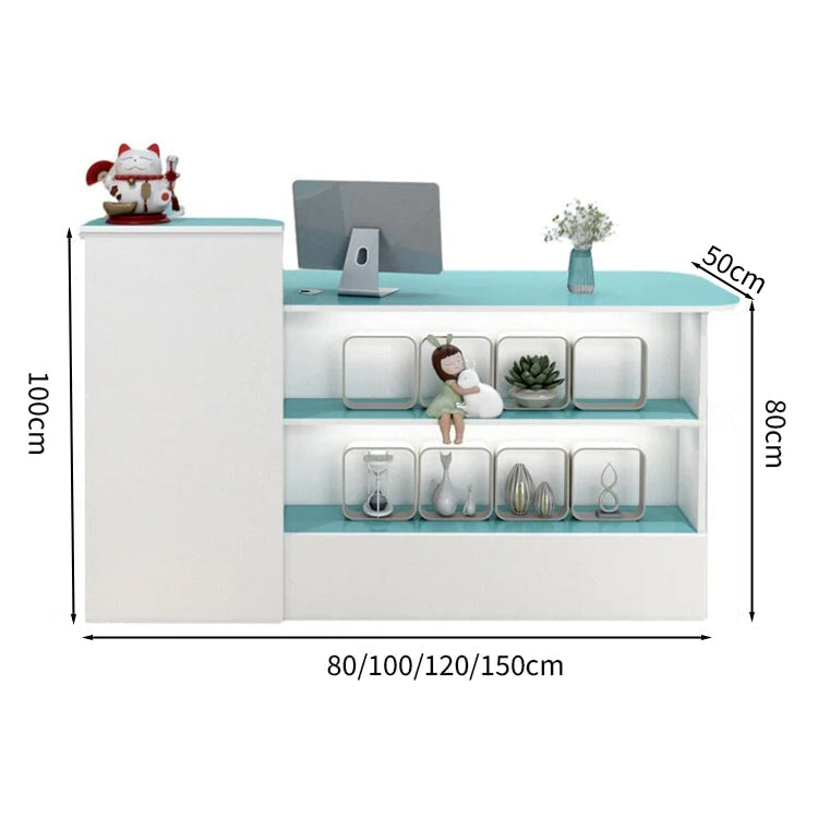 受付カウンター　レジカウンター　オフィス受付　鍵付き　配線穴付き　角丸　シンプル　ホワイト　カスタマイズ可能　JDT-M-104   chickagu