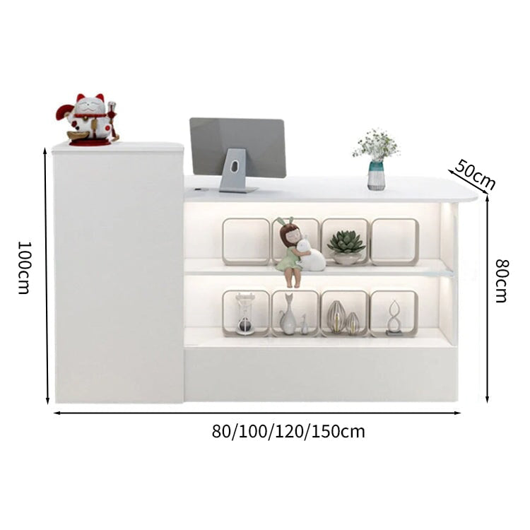 受付カウンター　レジカウンター　オフィス受付　鍵付き　配線穴付き　角丸　シンプル　ホワイト　カスタマイズ可能　JDT-M-104   chickagu