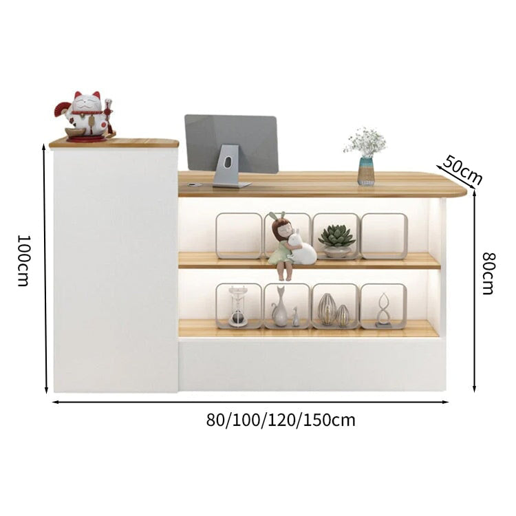 受付カウンター　レジカウンター　オフィス受付　鍵付き　配線穴付き　角丸　シンプル　ホワイト　カスタマイズ可能　JDT-M-104   chickagu