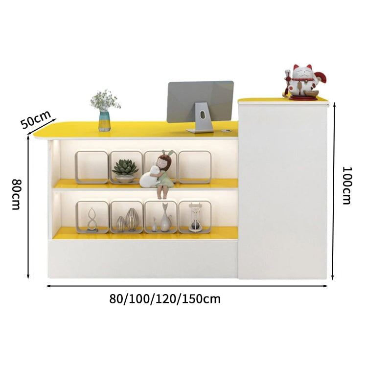 受付カウンター　レジカウンター　オフィス受付　鍵付き　配線穴付き　角丸　シンプル　ホワイト　カスタマイズ可能　JDT-M-104   chickagu