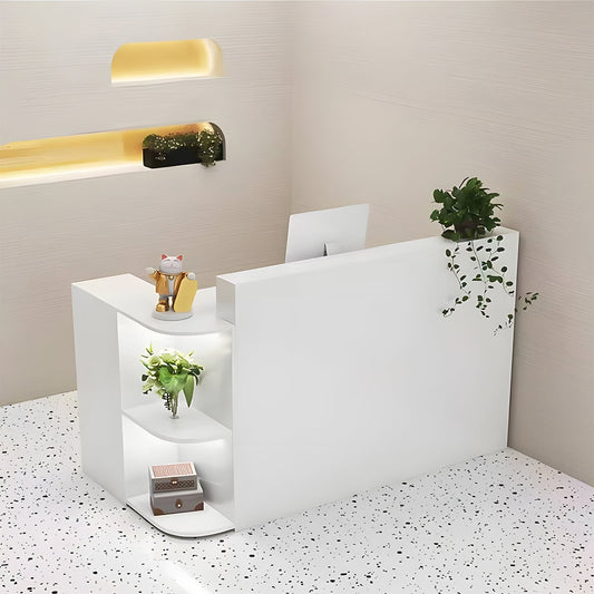 上部天板 R仕上げ L字型 展示棚 多目的収納 受付カウンター カウンター レジ台 マーブル柄 おしゃれ 洗練 機能的 カスタマイズ可能 JDT-A415 chickagu