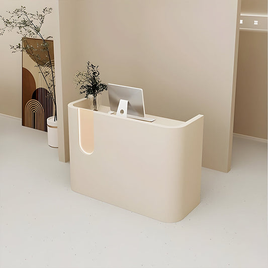 木製受付カウンター レセプションデスク レジカウンター 受付カウンター エントランス受付 業務用 会社用 収納機能 ロゴ入れ可能 シンプル ホワイト カスタマイズ CHICKAGU