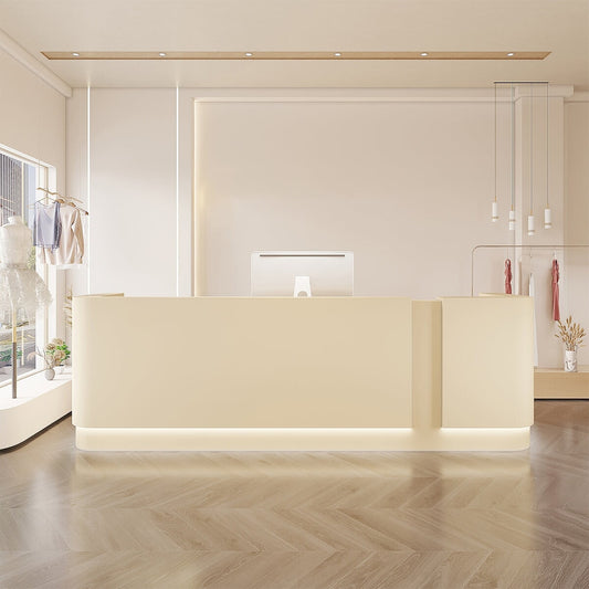 広い天板 上部天板 収納 錠付き引き出し 扉付き収納 多目的 エコ板材 安全無臭 カウンター 受付台 受付カウンター やさしい 穏やか カスタマイズ可能 JDT-C073