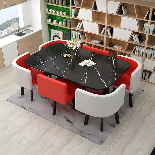 R仕上げ アイアン脚 PUレザー エコ板材 打ち合わせ 商談 応接セット リビングチェア 応接チェア 椅子 オフィスセット おしゃれ カスタマイズ可能 JDZH-A409 chickagu