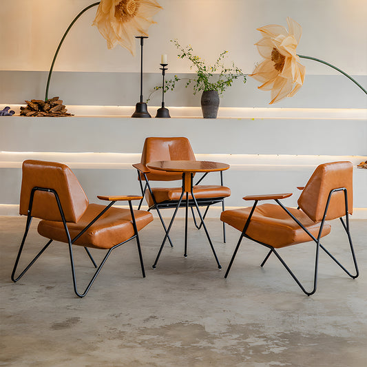 ラバーウッド材 天然木 ぬくもり 高反発ウレタン 弾力性 柔らか PUレザー テーブル チェア 応接セット 落ち着き 木目調 ヴィンテージ感 JDZH-C010