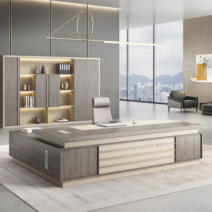 デスク　オフィスデスク　社長机　エグゼクティブデスク　事務机　作業机　ワイヤリングBOX　通気孔　サイドキャビネット  LBZ-430