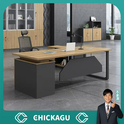 幕板付き　サイドキャビネット　焼付塗装　オープン収納　オフィスデスク　ワークデスク　役員デスク　パソコンデスク　ナチュラル　カスタマイズ可能　LBZ-C003