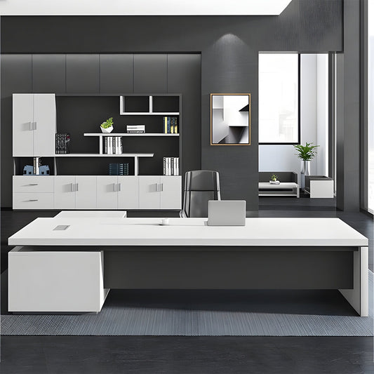 厚い天板 サイドキャビネット 大容量 幕板 安定性 配線ボックス デスク 執務デスク エグゼクティブ バイカラー 洗練 シンプル カスタマイズ可能 LBZ-C004 chickagu