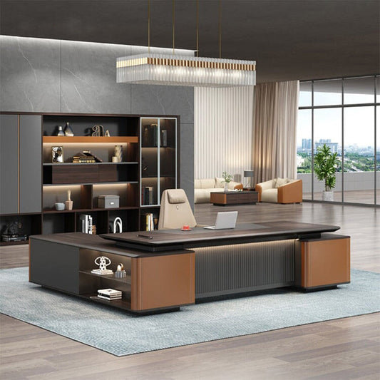 エコ素材 配線ボックス キャビネット 分類収納 幕板 安定性 デスク エグゼクティブ 執務デスク 高級感 木目調 上質 ウォールナット カスタマイズ可能 LBZ-C011