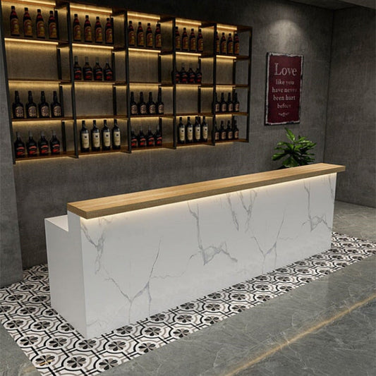 L型　ＬＥＤライト付き　大容量収納　引き出し付き　受付カウンター　バーカウンター　受付台　カウンターテーブル　グレー　カスタマイズ可能　JDT-C027　CHICKAGU