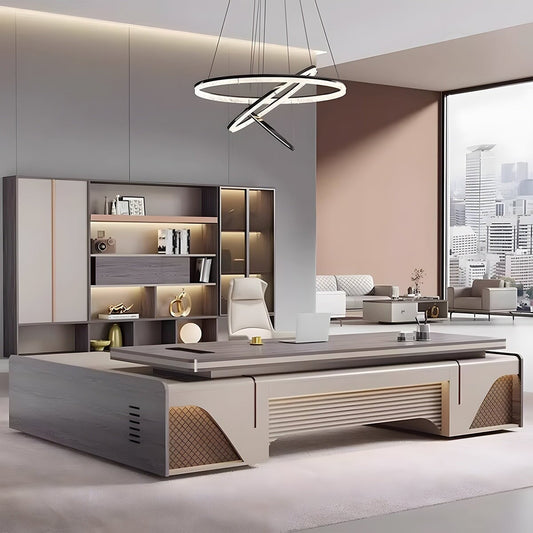 エコ板材 分厚い キャビネット二つ 大容量 通気孔 配線ボックス 幕板 デスク エグゼクティブ 執務デスク 上質 機能性 使い勝手 格調 カスタマイズ可能 LBZ-C027 chickagu