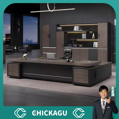 エコ板材　耐久性　キャビネット二つ　大容量　ダイヤル錠　安全性　デスク　エグゼクティブ　役員デスク　木目調　落ち着き　重厚感　上質　カスタマイズ可能　LBZ-C034