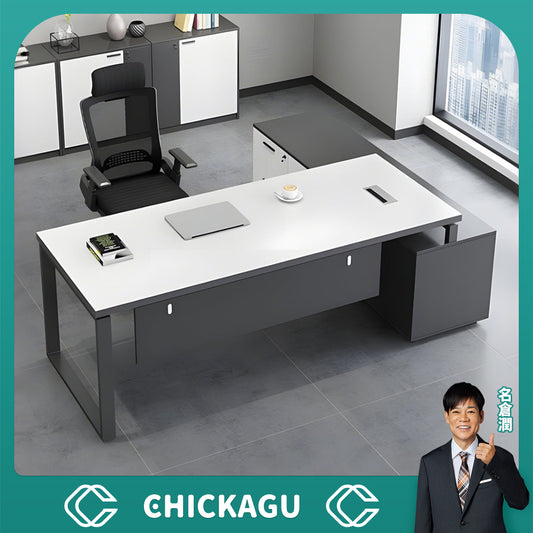 エコ板材　スチールフレーム　キャビネット　大容量　配線ボックス　デスク　役員デスク　エグゼクティブ　バイカラー　洗練　カスタマイズ可能　LBZ-C085　chickagu