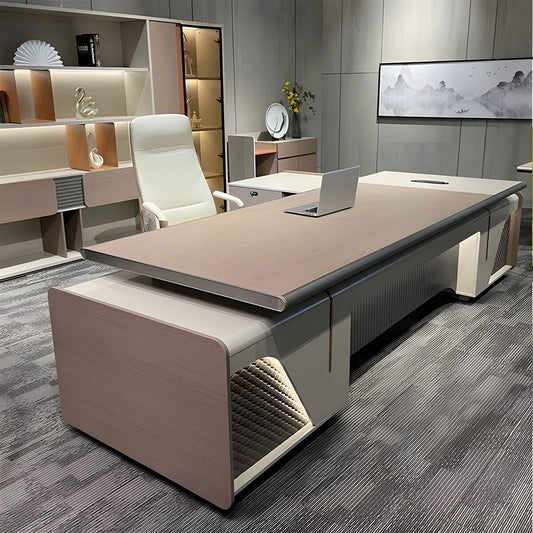 厚み 丸いエッジ ダイヤル錠 キャビネット 幕板 幅広 デスク エグゼクティブ 役員デスク LEDライト 穏やか 落ち着き 上質 カスタマイズ可能 LBZ-C096 chickagu