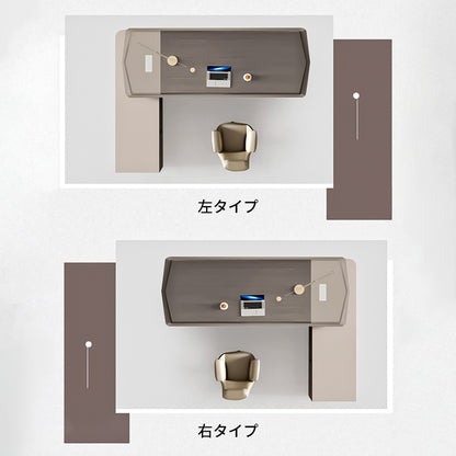二重天板　幾何学的　重厚感　丸み　幕板　サイドキャビネット　大容量　デスク　L型デスク　役員デスク　木目調　落ち着き　カスタマイズ可能　LBZ-C097