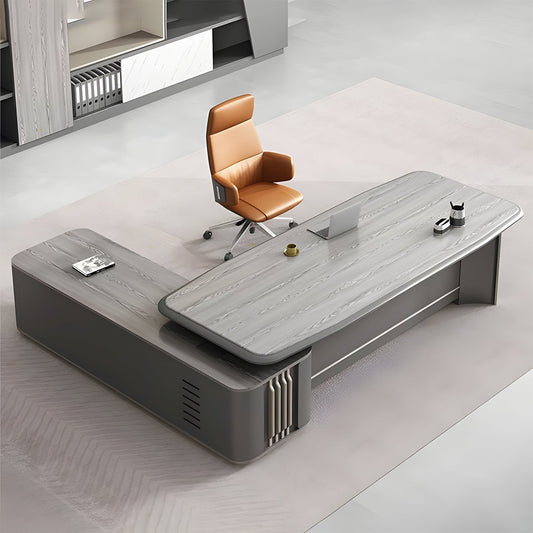 配線ボックス 幕板 R仕上げ キャビネット二つ 大容量 幅広 デスク エグゼクティブ 役員デスク 木目調 落ち着き 高級感 カスタマイズ可能 LBZ-C102 chickagu