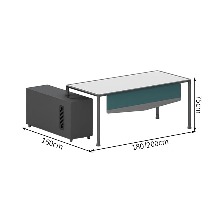 金属脚　エコ板材　耐久性　幕板　通気口　Ｒ仕上げ　サイドキャビネット　大容量　デスク　エグゼクティブ　役員デスク　洗練　モダン　カスタマイズ可能　LBZ-C144