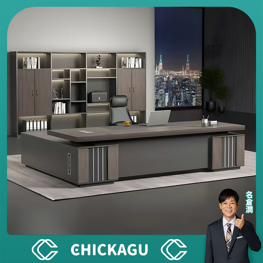 ダブルサイドキャビネット　大容量　広い天板　ゆとり　厚み　重厚感　配線孔　ダイヤル錠　デスク　エグゼクティブ　役員デスク　落ち着き　機能的　カスタマイズ可能 　LBZ-C153