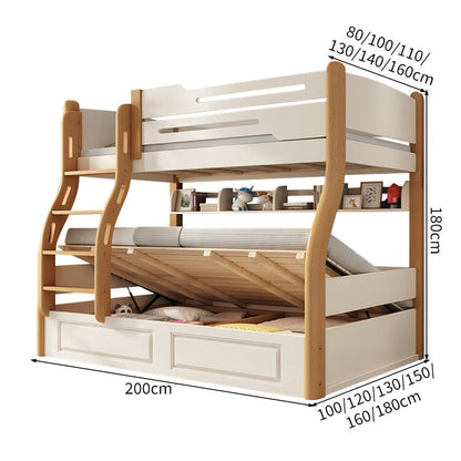 押し入れ式すのこ　耐久性　安定性　引き出し　跳ね上げ収納　天然木　頑丈　太い角柱　大容量　ベッド　二段ベッド　穏やか　機能的　使い勝手　カスタマイズ可能　SCC-C062
