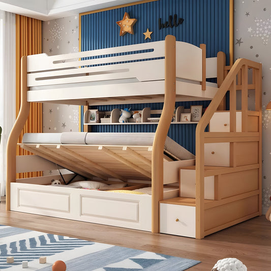 押し入れ式すのこ 耐久性 安定性 引き出し 跳ね上げ収納 天然木 頑丈 太い角柱 大容量 ベッド 二段ベッド 穏やか 機能的 使い勝手 カスタマイズ可能 SCC-C062