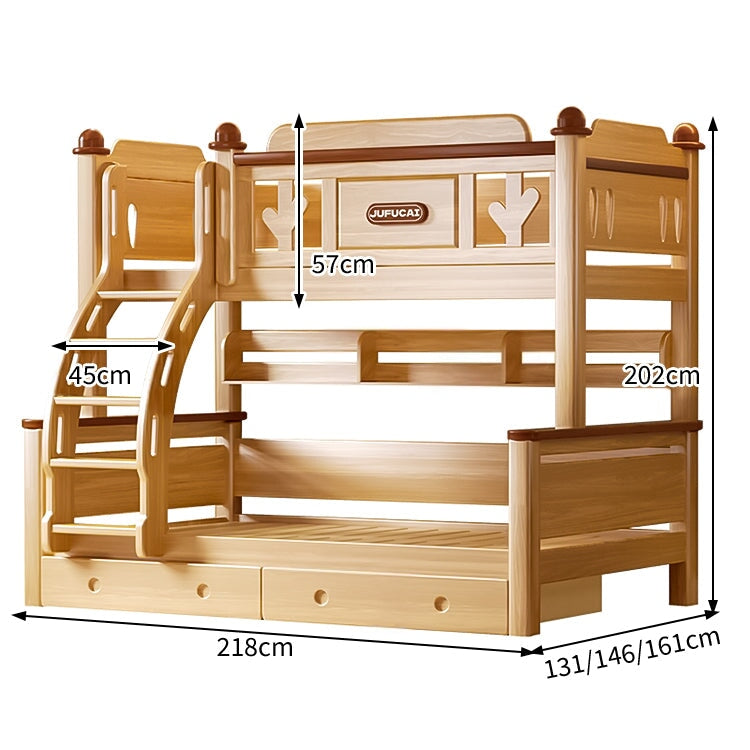 転落防止　はしご　高いベッドガード　取っ手付き　階段　引き出し　天然木すのこ　補強フレーム　安定性　ベッド　二段ベッド　木目調　穏やか　SCC-C070