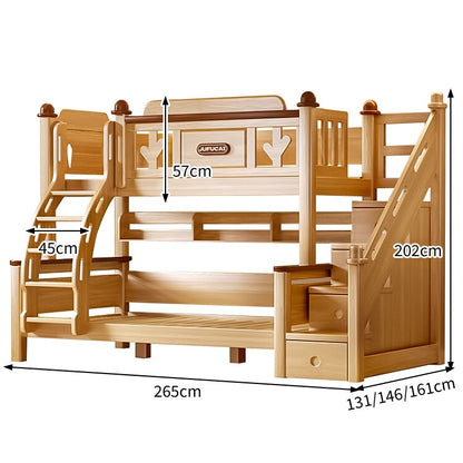 転落防止　はしご　高いベッドガード　取っ手付き　階段　引き出し　天然木すのこ　補強フレーム　安定性　ベッド　二段ベッド　木目調　穏やか　SCC-C070