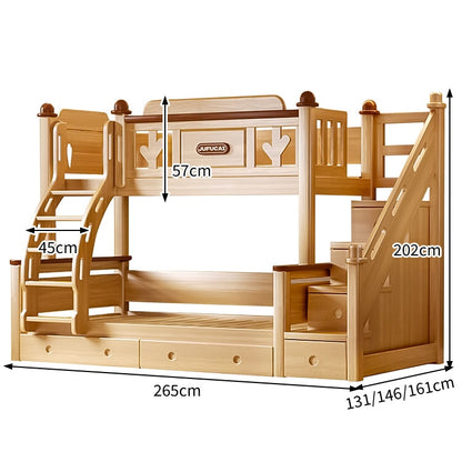 転落防止　はしご　高いベッドガード　取っ手付き　階段　引き出し　天然木すのこ　補強フレーム　安定性　ベッド　二段ベッド　木目調　穏やか　SCC-C070