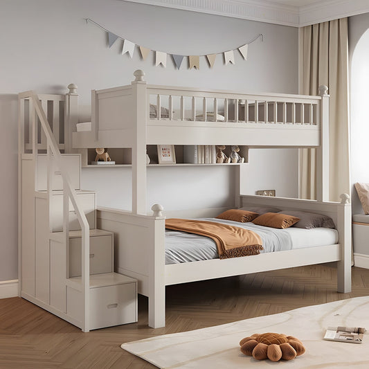 天然木 太い角柱 耐久性 安定性 ベッドガード はしご 取っ手付き 引き出し 分類収納 スライドベッド ベッド 二段ベッド 多機能 使い勝手 洗練 SCC-C073