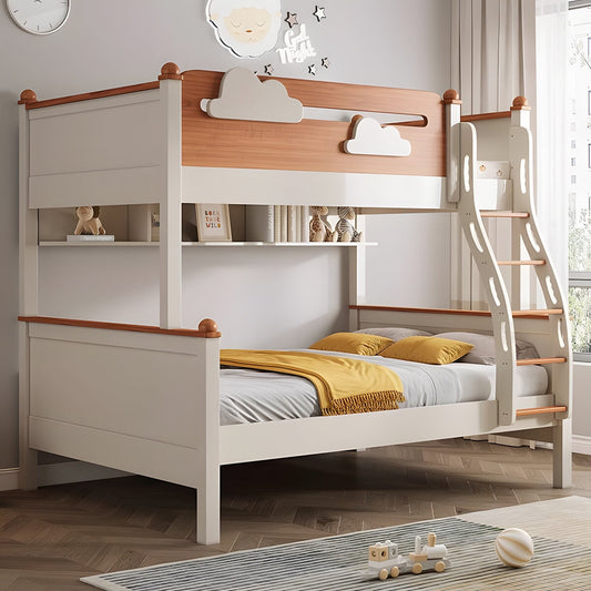 天然木すのこ 高いベッドガード 取っ手付きはしご 引き出し シェルフ スライドベッド 階段 ベッド 二段ベッド 機能的 使い勝手 おしゃれ SCC-C075