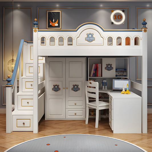 引き出し 収納棚 高いベッドガード 天然木角柱 R仕上げ かけはしご クローゼット デスク ベッド ロフトベッド 多目的 機能的 使い勝手 SCC-C078