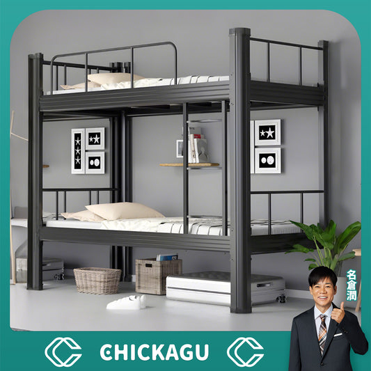 組み立て簡単　スチールフレーム　頑丈　安定性　保護カバー　滑り止めステップ　2段ベッド　ベッド　シンプル　モダン　洗練　耐久性　SCC-K066