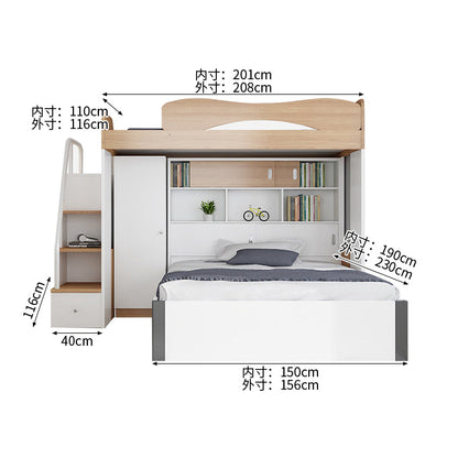 モダンシステムベッド　システムベッド　二段ベッド　子供用ベッド　収納付きベッド　エコ素材　大容量収納　階段収納　安全設計　R加工　モダン　シンプル　ナチュラル　SCC-C095