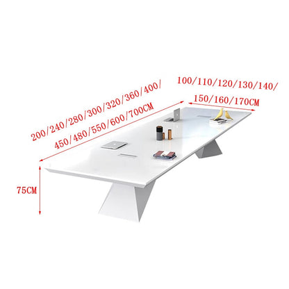 会議テーブル　天板固定テーブル　ワーキングデスク　ミーティング用テーブル　会社用　事務所用　配線ボックス付き　カスタマイズ可能　おしゃれ　ホワイト chickagu