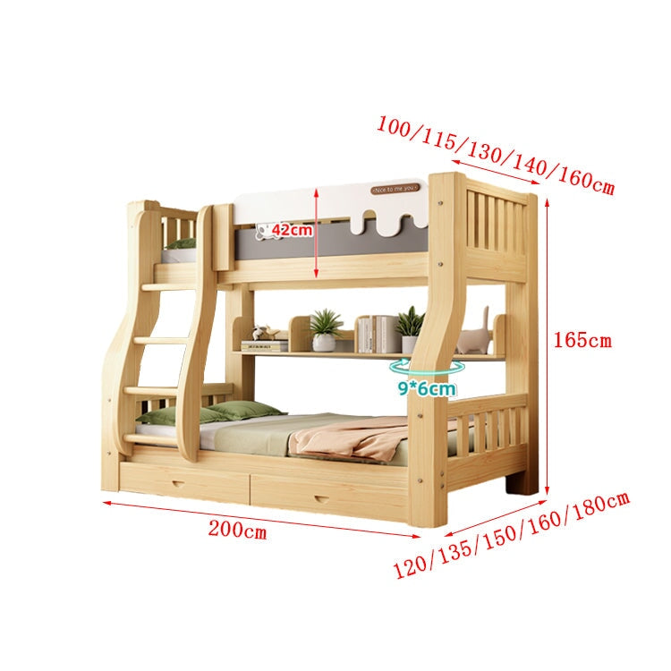 二段ベッド　ベッド　引き出し　階段　はしご　収納　天然木　すのこ　安定性　丈夫　子供用　カスタマイズ可能　CHICKAGU