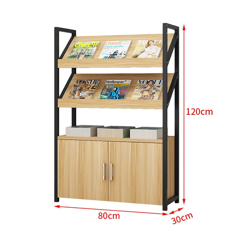 マガジンラック　ディスプレイラック　書類整理棚　雑誌入れ　木目調　高耐荷重　アジャスター付き　緩衝蝶番付き　扉付き収納　シンプルモダン　ホワイト　ナチュラル