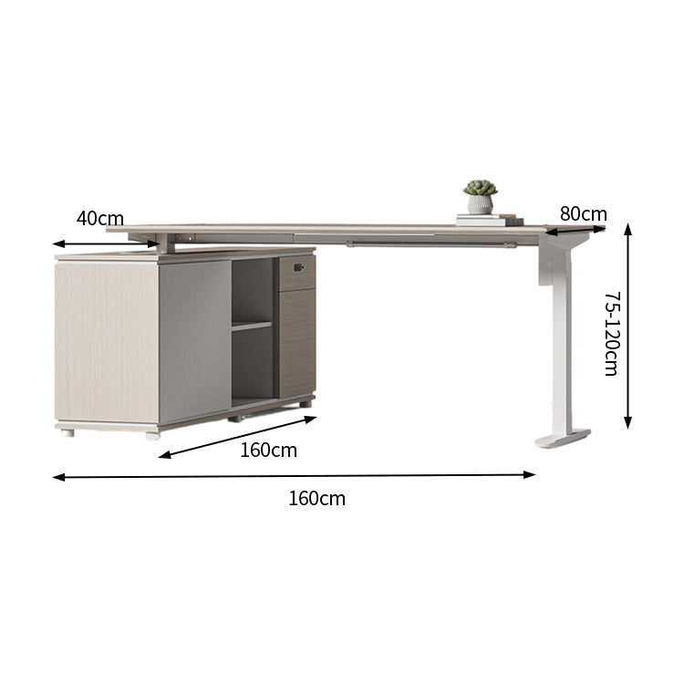 昇降デス　作業デスク　電動昇降デスク　オフィスデスク 高さ調節　キャビネット　機能性　カーボンスチール　BGZ-C104