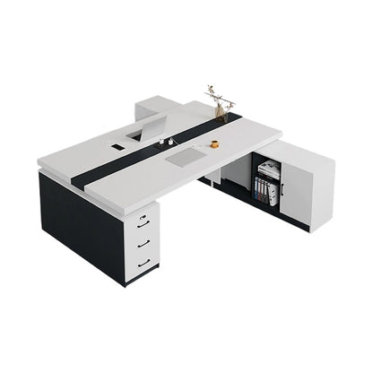 オフィスデスク　ワークデスク　パソコンデスク　デスク　会社用　エコ素材  パネル　配線孔　キャビネット　シンプル　BGZ-C105