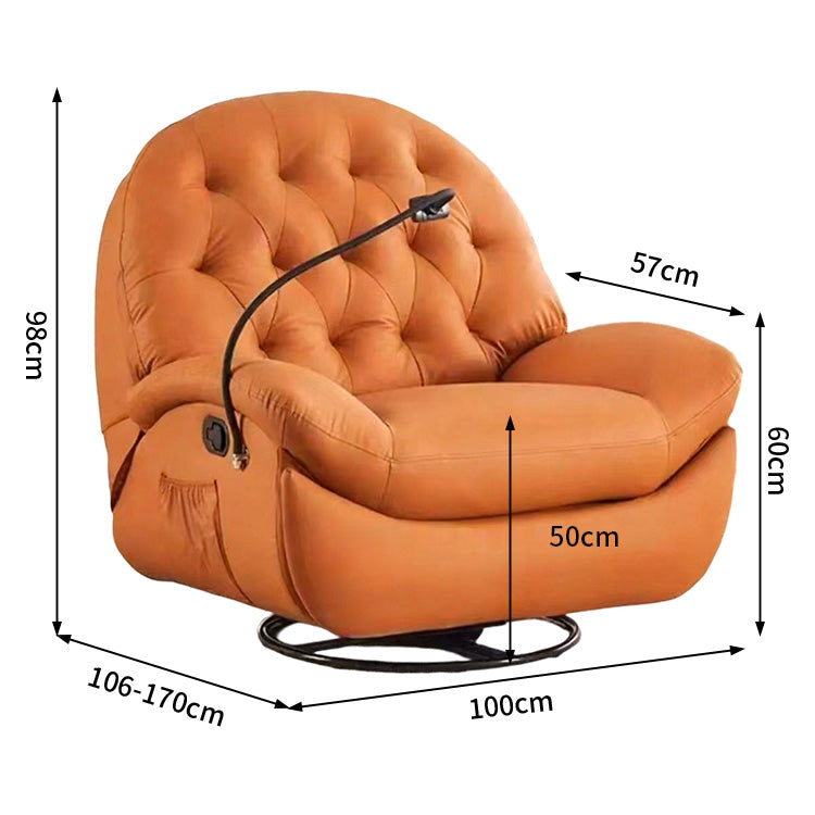 ソファ　モダン　リクライニング機能　マイクロファイバーレザー　オットマン　収納スペース　回転可能　SNSF-C174