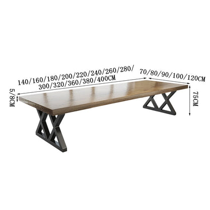 ミーティングテーブル　オフィステーブル　ミーティング　テーブル　広い天板　分厚い　アイアン製脚　高耐荷重　安定性　耐久性　木目調　重厚感　落ち着き　格調　優雅　カスタマイズ可能　HYZ-C078 chickagu