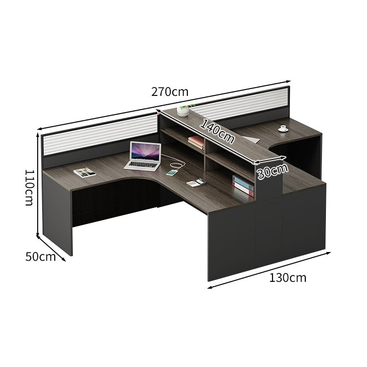 モダン　オシャレ　オフィスデスク　デスク　大容量　引き出し　キャビネット　卓上パーテーション　メラミン化粧板　ナチュラル　グレー　ホワイト　BGZ-K-239