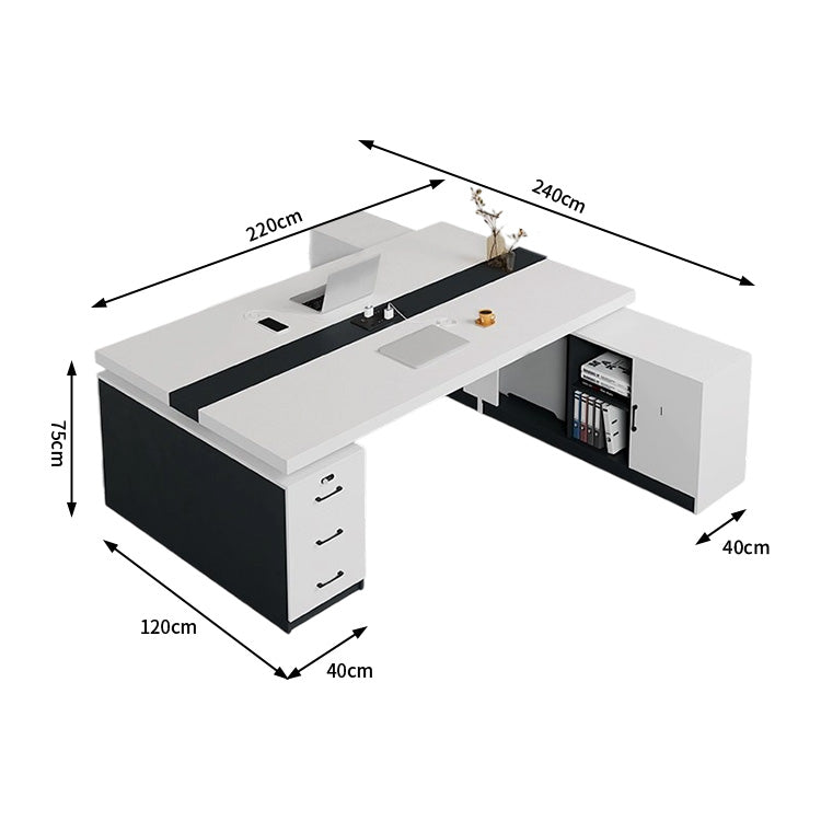 オフィスデスク　ワークデスク　パソコンデスク　デスク　会社用　エコ素材  パネル　配線孔　キャビネット　シンプル　BGZ-C105