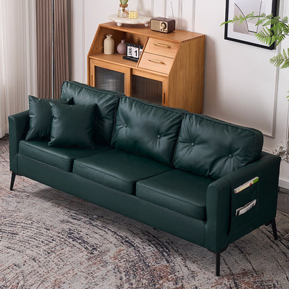 ソファー　リビングソファー　ソファ　応接ソファ　ハイタイプ　レザー　くるみボタン付き　脚付き　収納袋付き　高級感　SNSF-C080-kc