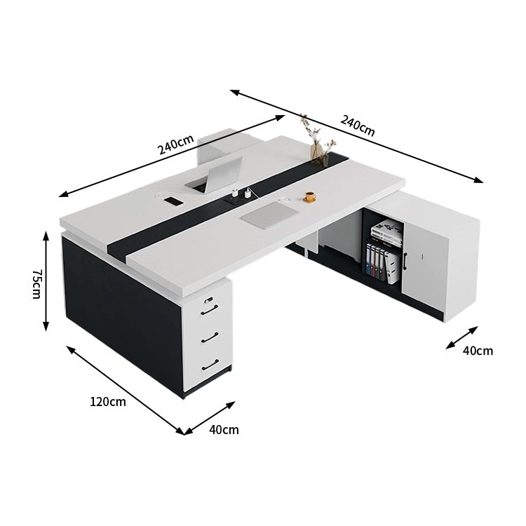 オフィスデスク　ワークデスク　パソコンデスク　デスク　会社用　エコ素材  パネル　配線孔　キャビネット　シンプル　BGZ-C105