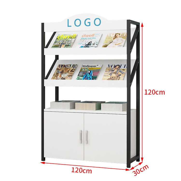 マガジンラック　ディスプレイラック　書類整理棚　雑誌入れ　木目調　高耐荷重　アジャスター付き　緩衝蝶番付き　扉付き収納　シンプルモダン　ホワイト　ナチュラル