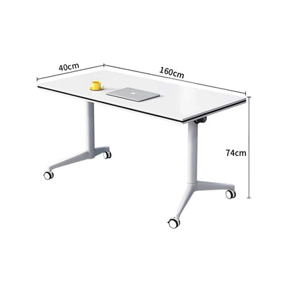 会議用テーブル　会議テーブル　テーブル　会議室　メラミン化粧板　折りたたみ可能　シンプル　ホワイト　厚い天板　カスタマイズ可能　HYZ-C082